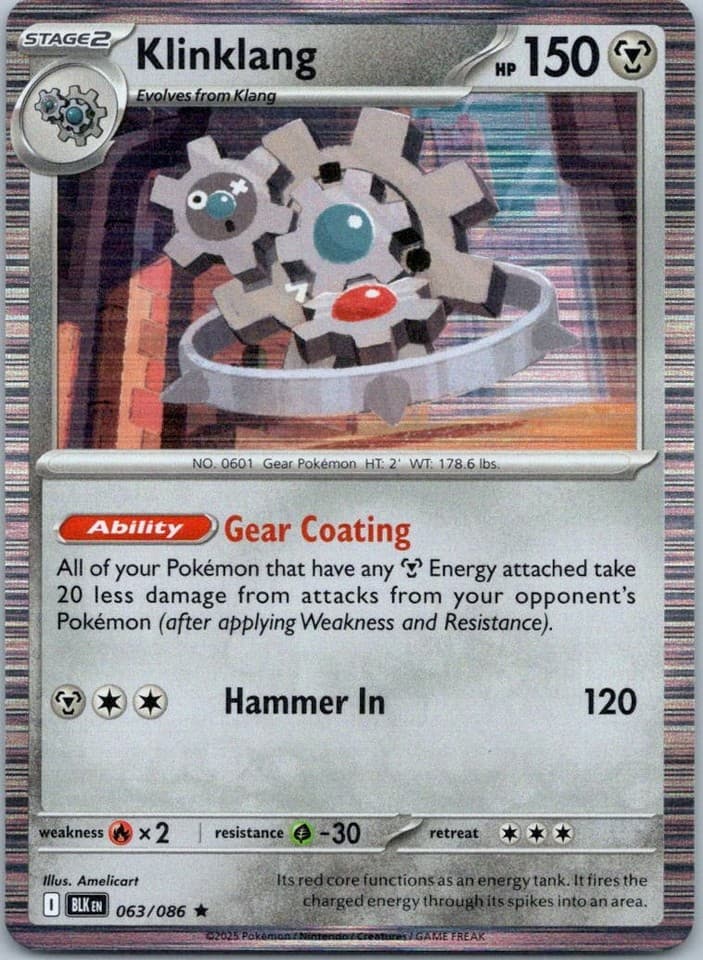 Klinklang (Poke Ball Pattern) Rare SV: Black Bolt 063/086 NM
