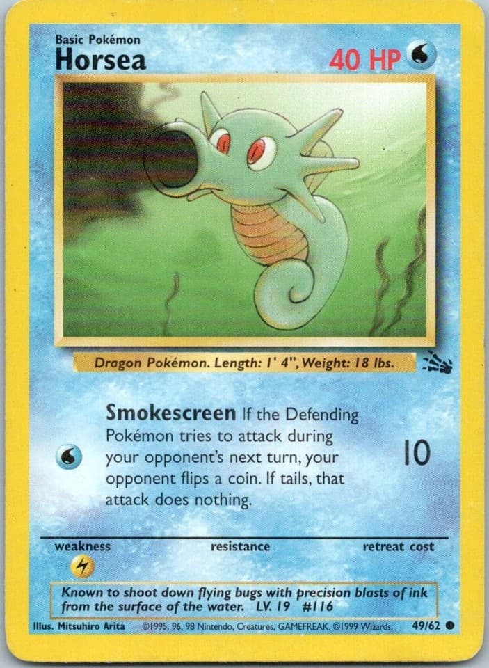 Horsea Common Fossil 49/62 NM