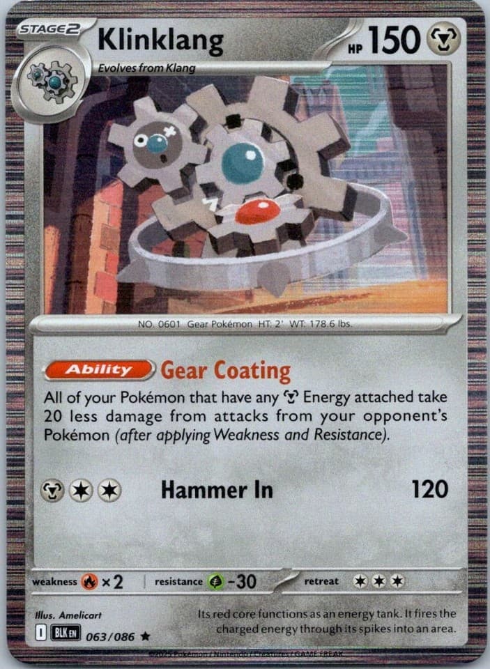 Klinklang (Poke Ball Pattern) Rare SV: Black Bolt 063/086 NM