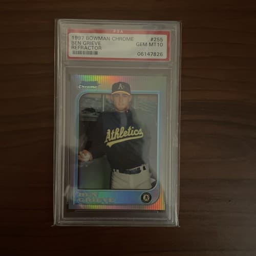 PSA 10 1997 Bowman Chrome Ben Grieve Refractor Gem Mint A’s