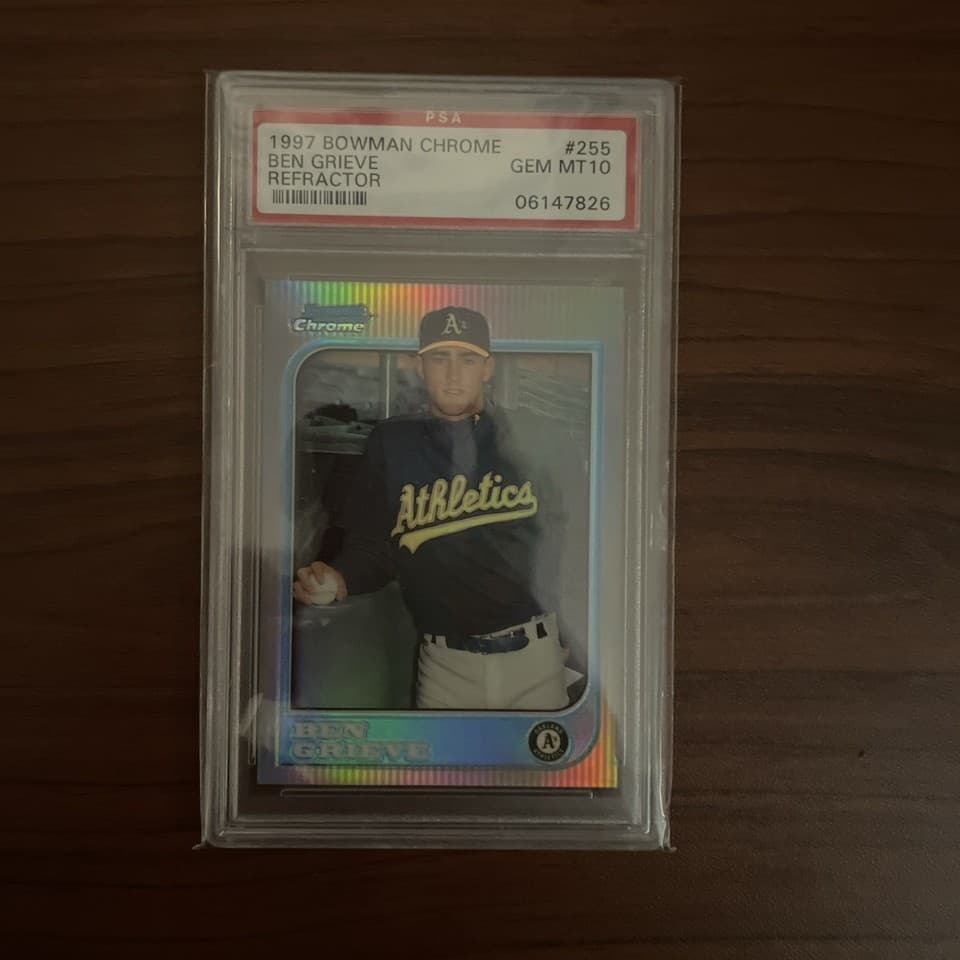 PSA 10 1997 Bowman Chrome Ben Grieve Refractor Gem Mint A’s