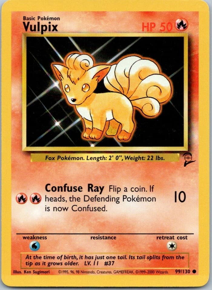 Vulpix Common Base Set 2 099/130 NM
