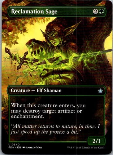 Reclamation Sage (Borderless) U FDN #340 NM MTG Magic