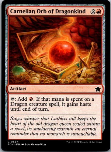 Carnelian Orb of Dragonkind C FDN #534 NM MTG Magic
