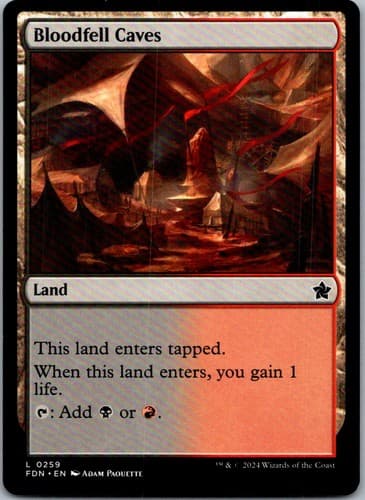Bloodfell Caves L FDN #259 NM MTG Magic
