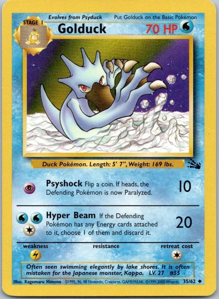 Golduck Uncommon Fossil 35/62 NM