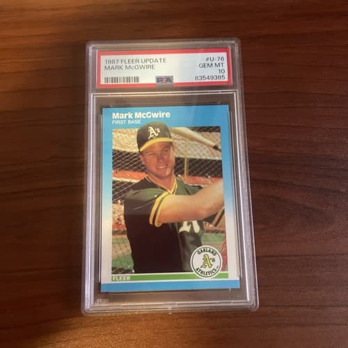 PSA 10 1987 FLEER UPDATE #U - 76 MARK McGWIRE ATHLETICS rookie year