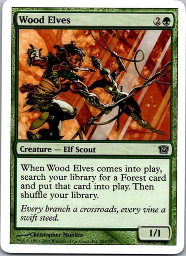 Wood Elves C 9ED #283 NM MTG Magic