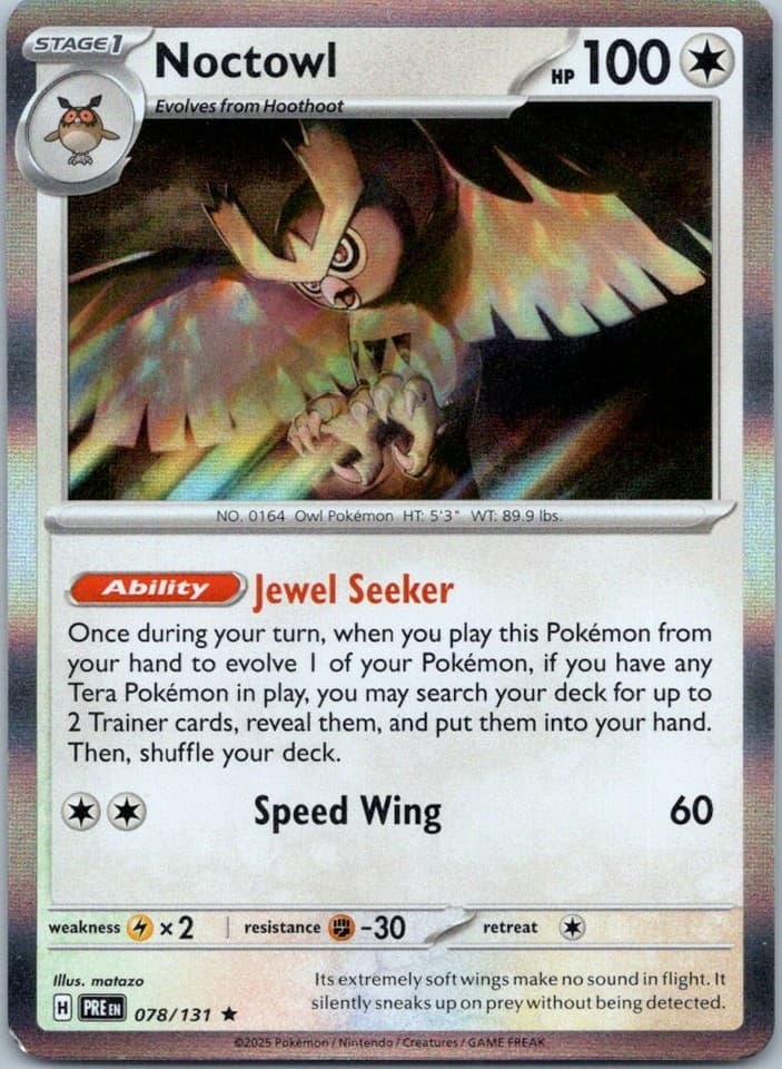 Noctowl Rare SV: Prismatic Evolutions 078/131 NM