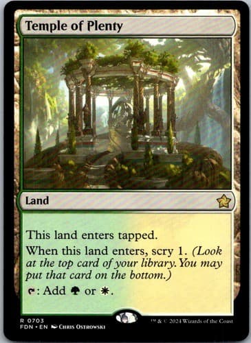 Temple of Plenty R FDN #703 NM MTG Magic