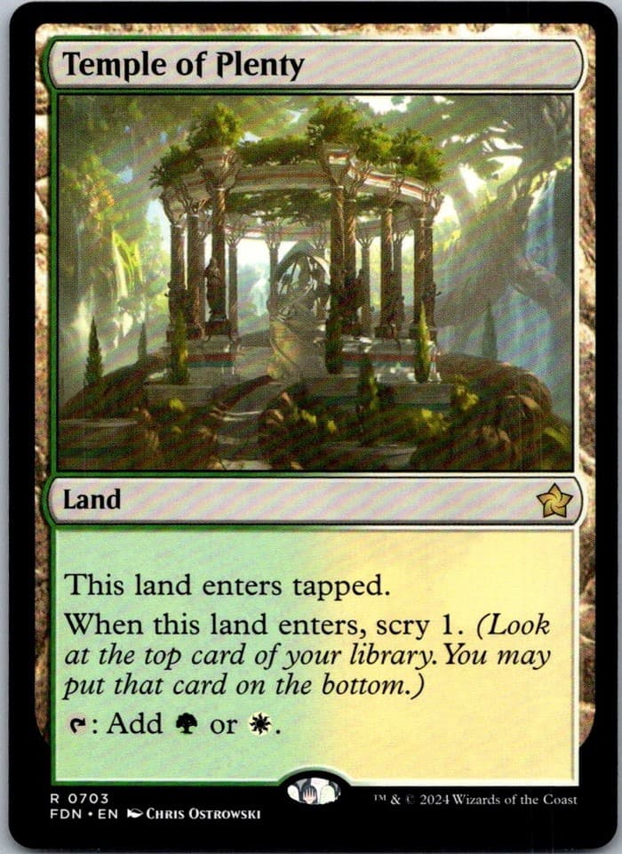 Temple of Plenty R FDN #703 NM MTG Magic