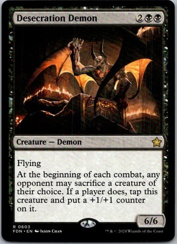 Desecration Demon R FDN #603 NM MTG Magic