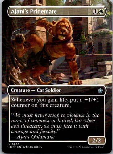 Ajani's Pridemate (Borderless) U FDN #293 NM MTG Magic