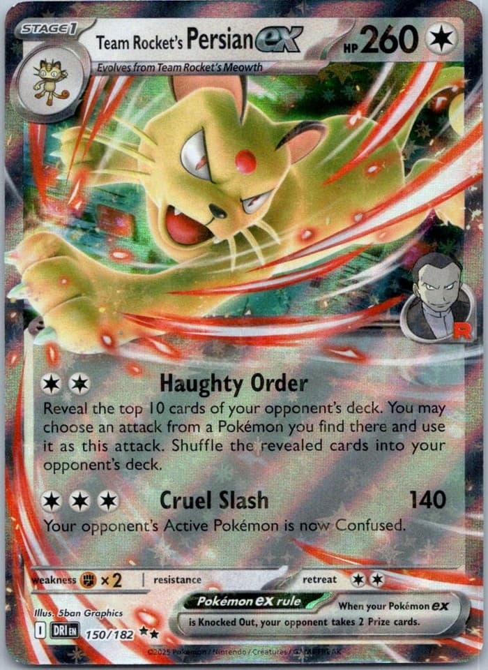 Team Rocket's Persian ex Double Rare SV10: Destined Rivals 150/182 NM