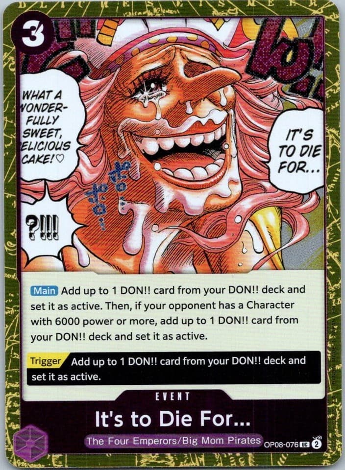 It's to Die For UC Two Legends Pre - Release Cards OP08 - 076 NM