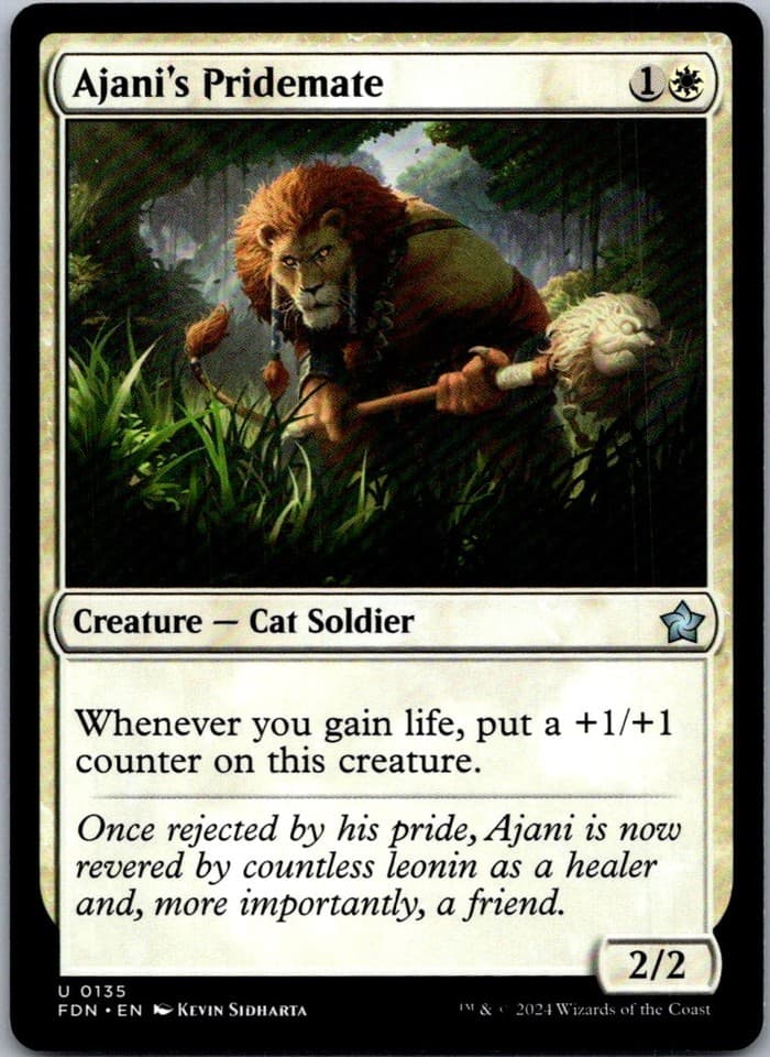 Ajani's Pridemate U FDN #135 NM MTG Magic