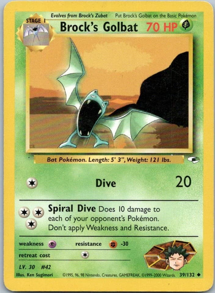 Brock's Golbat Uncommon Gym Heroes 039/132 NM