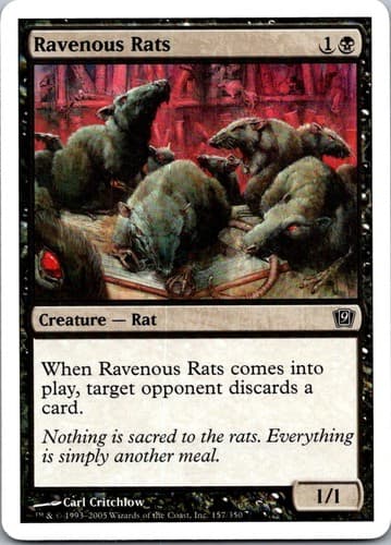 Ravenous Rats C 9ED #157 NM MTG Magic