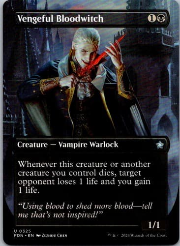 Vengeful Bloodwitch (Borderless) U FDN #325 NM MTG Magic