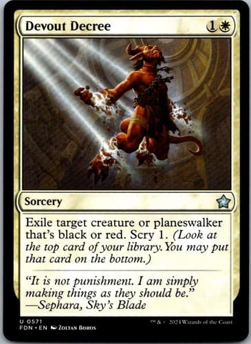 Devout Decree U FDN #571 NM MTG Magic