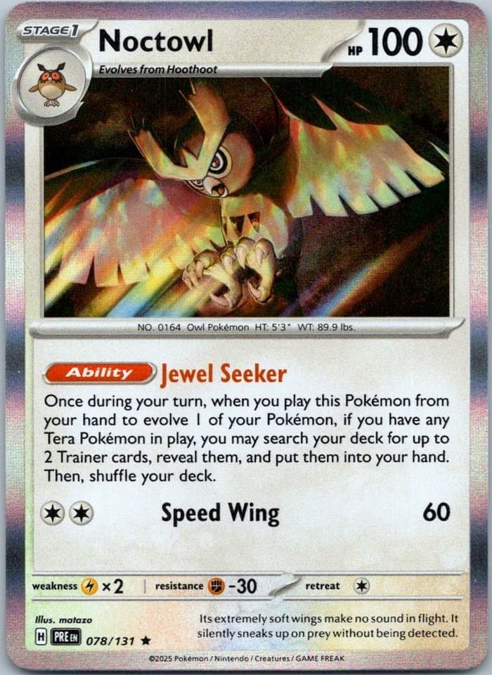 Noctowl Rare SV: Prismatic Evolutions 078/131 NM