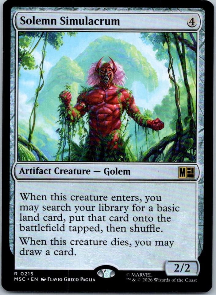 Solemn Simulacrum R Commander: Marvel Super Heroes 215 NM