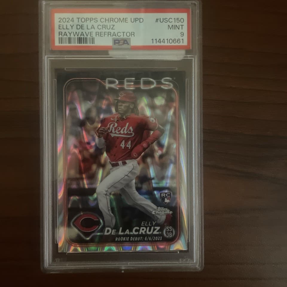 2024 Topps Chrome Upd Elly De La Cruz Raywave Refractor #usc150 PSA Mint 9