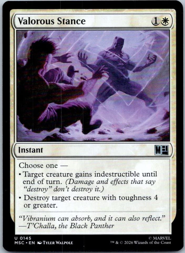 Valorous Stance U Commander: Marvel Super Heroes 145 NM