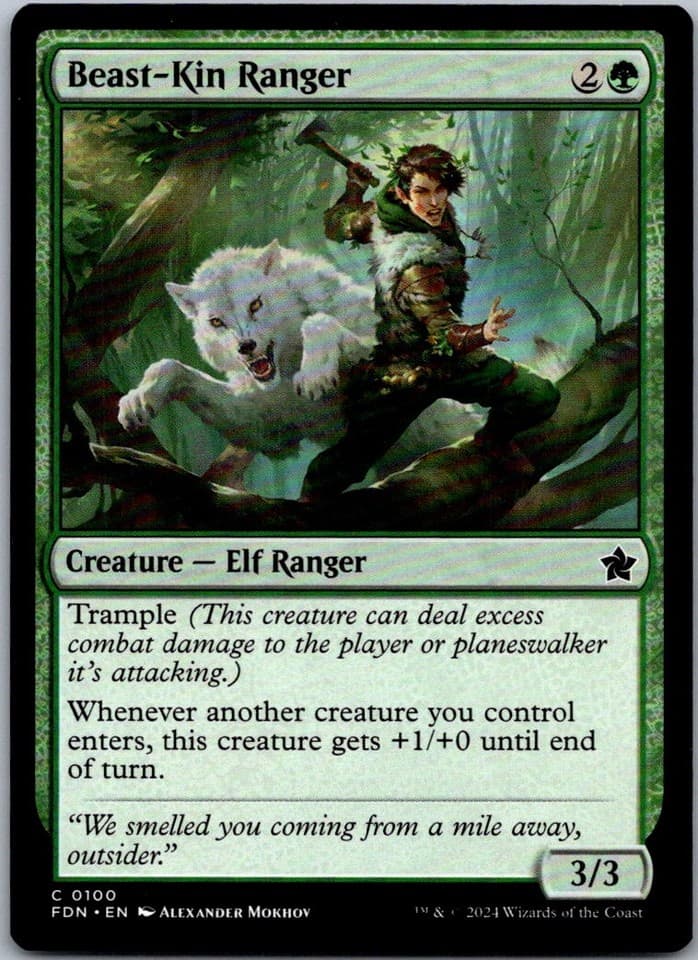 Beast - Kin Ranger C FDN #100 NM MTG Magic
