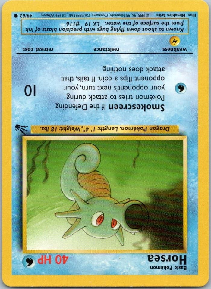Horsea Common Fossil 49/62 NM