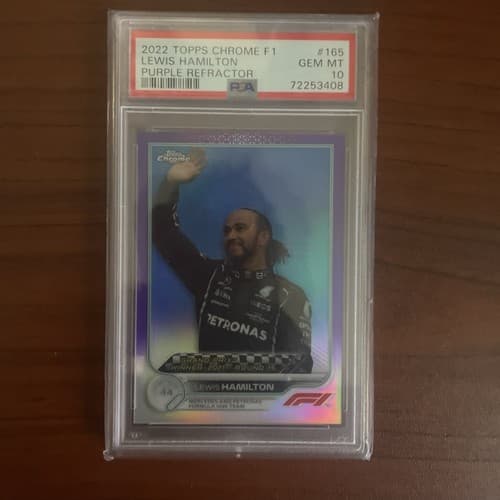 PSA 10 2022 Topps Chrome F1 Lewis Hamilton #165 Purple Refractor /399 GEM MT