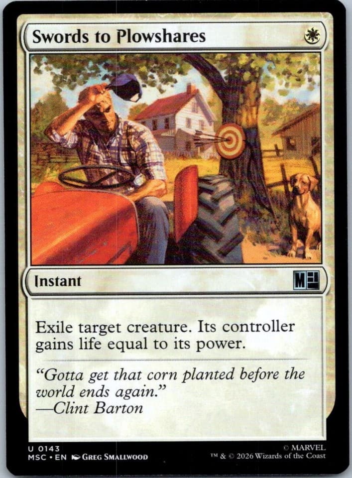 Swords to Plowshares U Commander: Marvel Super Heroes 143 NM