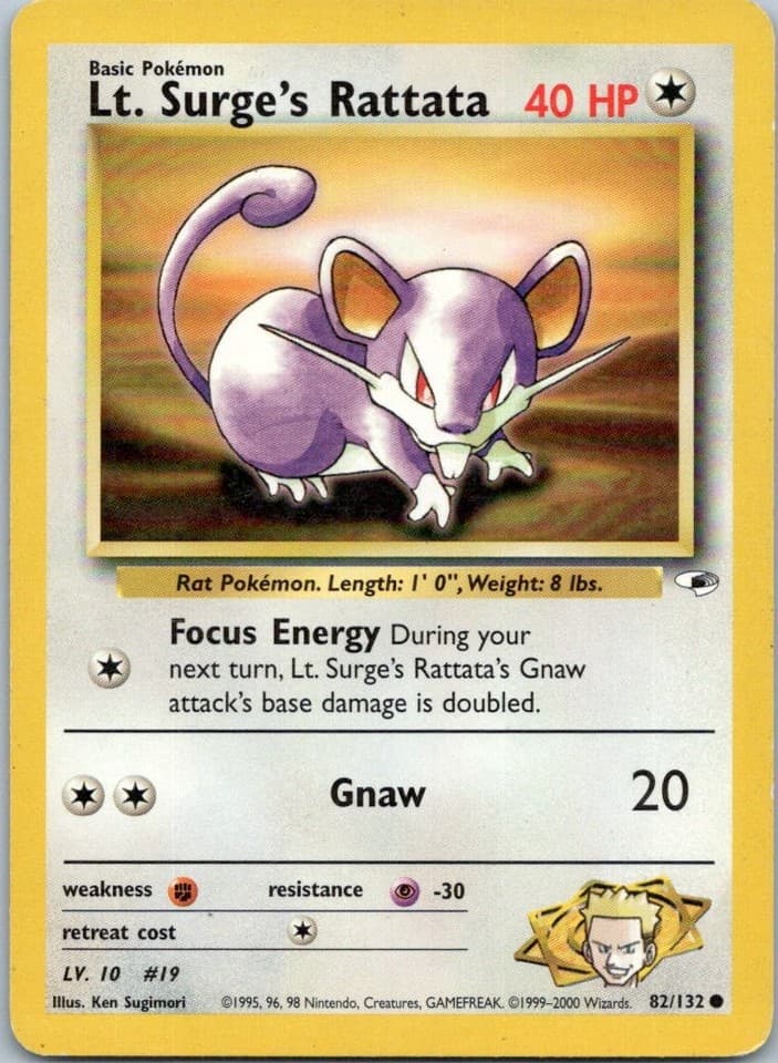 Lt. Surge's Rattata Classic Collection Trading Card Game Classic 015/034 NM