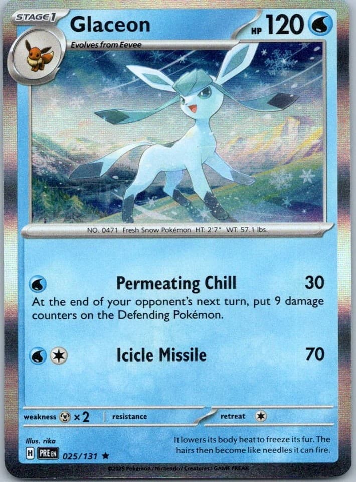 Glaceon Rare SV: Prismatic Evolutions 025/131 NM