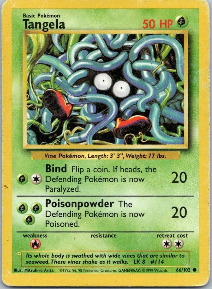 Tangela Common Base Set 2 096/130 NM