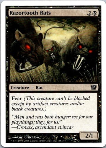 Razortooth Rats C 9ED #158 NM MTG Magic
