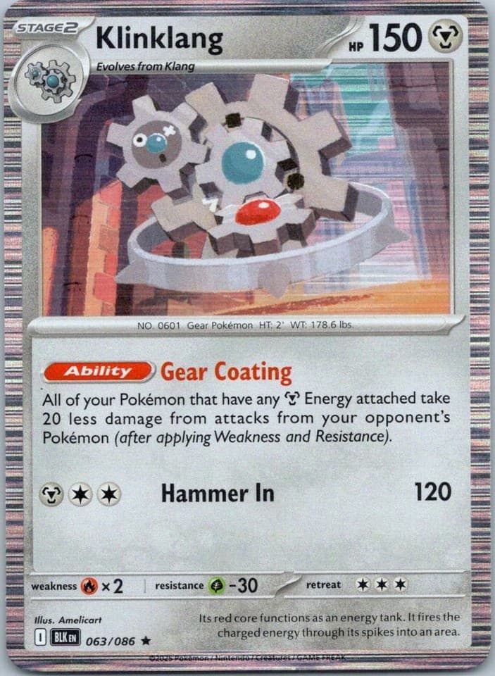Klinklang (Poke Ball Pattern) Rare SV: Black Bolt 063/086 NM