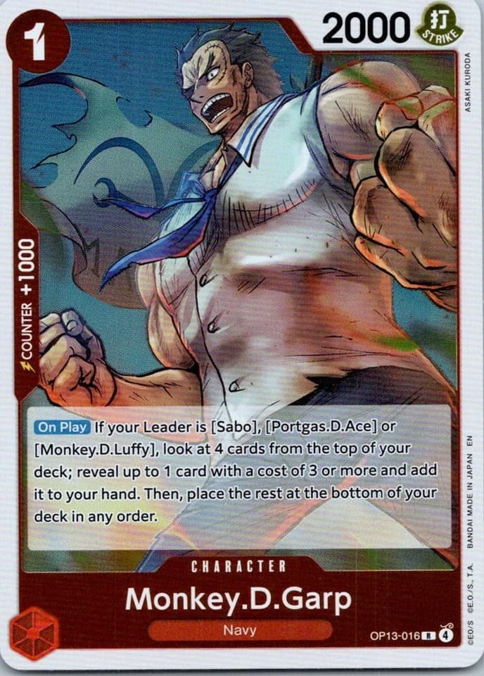 Monkey.D.Garp R Carrying On His Will OP13 - 016 NM