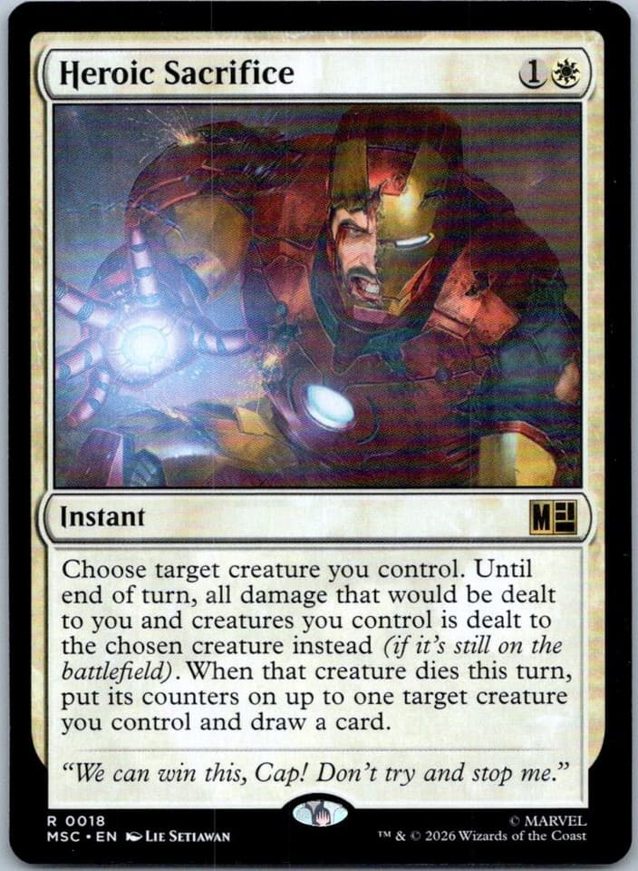 Heroic Sacrifice R Commander: Marvel Super Heroes 18 NM