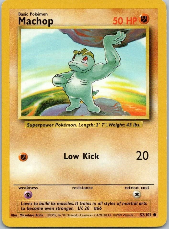 Machop Common Base Set 2 078/130 NM