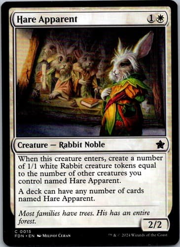 Hare Apparent C FDN #15 NM MTG Magic