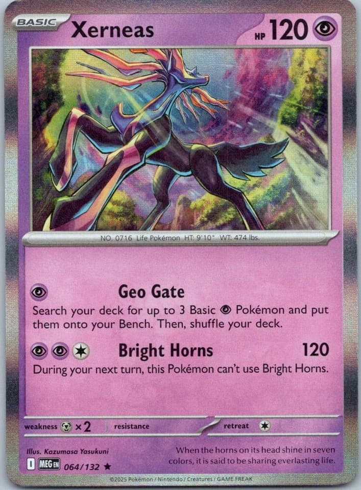 Xerneas Rare ME01: Mega Evolution 064/132 NM