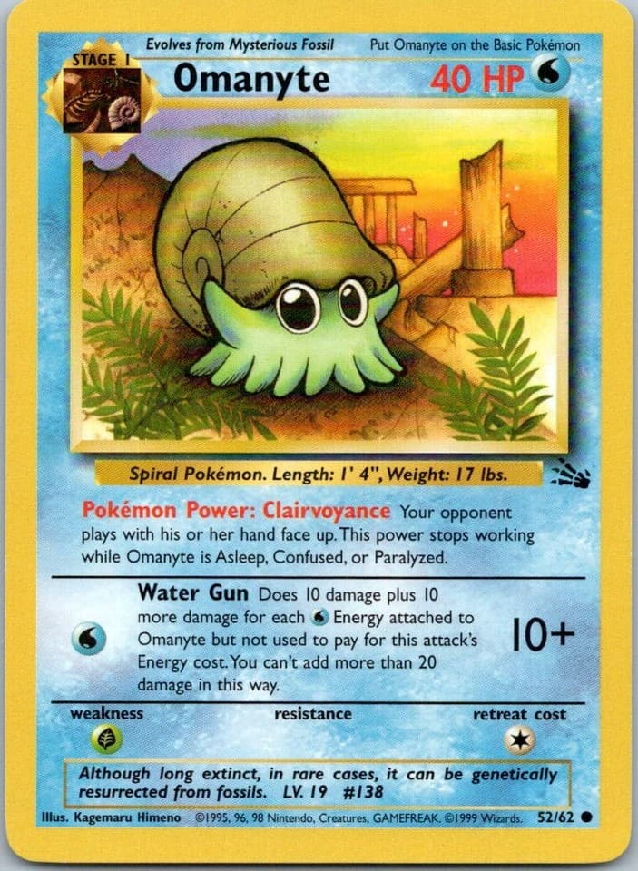 Omanyte Common Fossil 52/62 NM