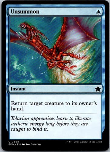 Unsummon C FDN #599 NM MTG Magic