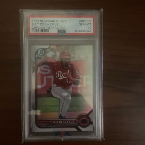 PSA 10 Elly De La Cruz 2022 Bowman Draft Chrome Refractor BDC80