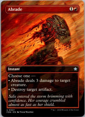 Abrade (Borderless) U FDN #327 NM MTG Magic