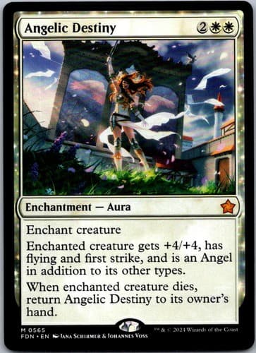 Angelic Destiny M FDN #565 LP MTG Magic
