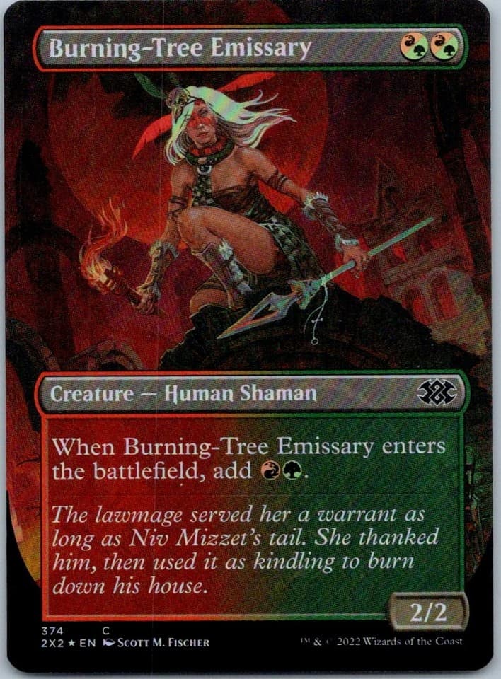 Burning - Tree Emissary (Borderless) C Double Masters 2022 374 NM