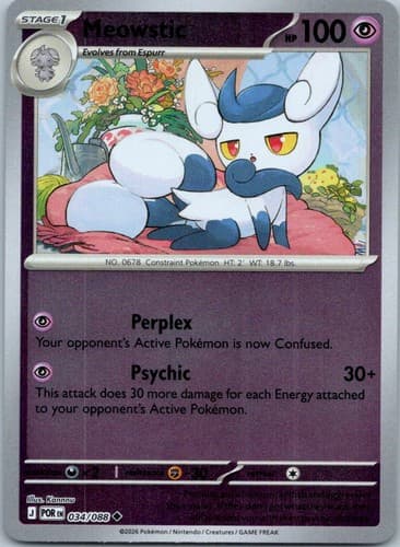 Meowstic Uncommon ME03: Perfect Order 034/088 NM