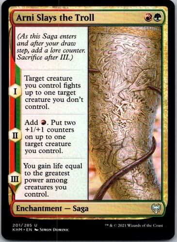 Arni Slays the Troll U KHM #201 NM MTG Magic